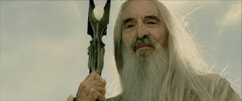 Sir Christopher Lee as Saruman in Lord Of The Rings