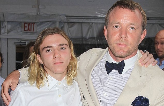 Ricco pictured with dad, director, Guy Ritchie at the premiere of his film The Man From U.N.C.L.E. at Ziegfeld Theater on Monday 10th August in New York City.